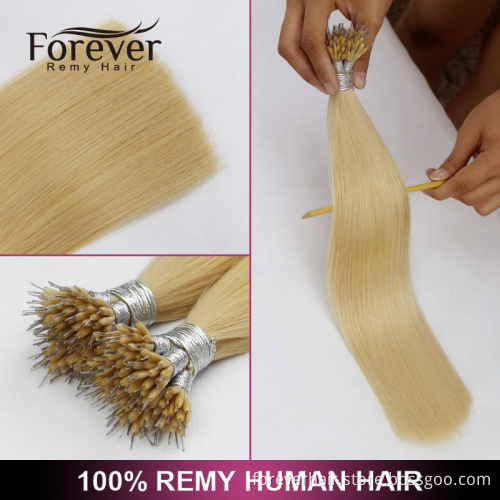 Forever professional halloween wholesale hair extension premium 100 brazilian human remy nano ring hair extension